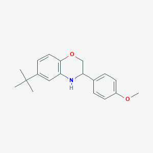 molecular formula C19H23NO2 B11780115 6-(tert-Butyl)-3-(4-methoxyphenyl)-3,4-dihydro-2H-benzo[b][1,4]oxazine 