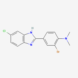 molecular formula C15H13BrClN3 B11780128 2-Bromo-4-(5-chloro-1H-benzo[d]imidazol-2-yl)-N,N-dimethylaniline 