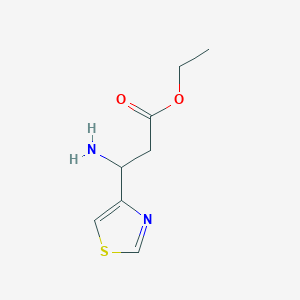 molecular formula C8H12N2O2S B11780153 Ethyl3-amino-3-(thiazol-4-yl)propanoate 