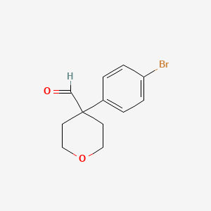 molecular formula C12H13BrO2 B11780166 4-(4-Bromophenyl)tetrahydro-2H-pyran-4-carbaldehyde 