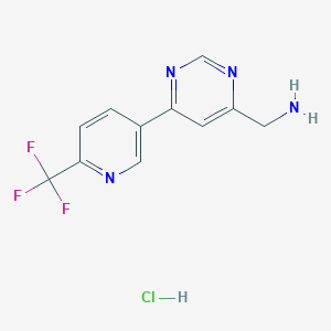 (6-(6-(Trifluoromethyl)pyridin-3-yl)pyrimidin-4-yl)methanamine hydrochloride