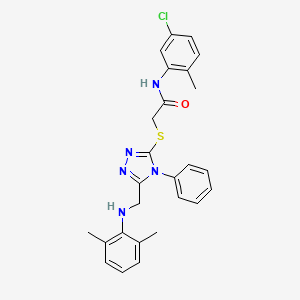 molecular formula C26H26ClN5OS B11780205 N-(5-Chloro-2-methylphenyl)-2-((5-(((2,6-dimethylphenyl)amino)methyl)-4-phenyl-4H-1,2,4-triazol-3-yl)thio)acetamide 