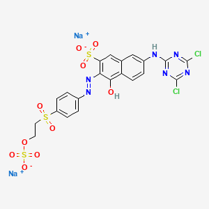 molecular formula C5H11NO B1178021 7-[(4,6-Dichloro-1,3,5-triazin-2-yl)amino]-4-hydroxy-3-[2-[4-[[2-(sulfooxy)ethyl]sulfonyl]phenyl]diazenyl]-2-naphthalenesulfonic acid disodium CAS No. 129009-88-7
