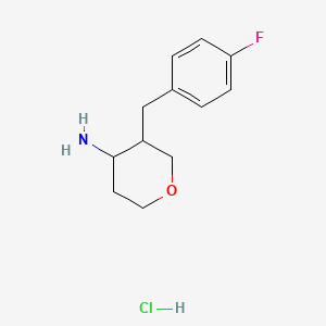 3-(4-Fluorobenzyl)tetrahydro-2H-pyran-4-amine hydrochloride