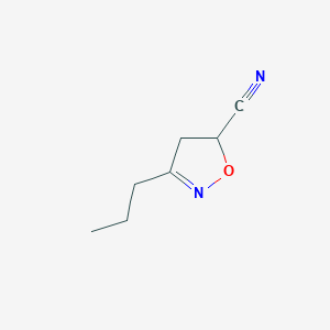 molecular formula C7H10N2O B11780221 3-Propyl-4,5-dihydroisoxazole-5-carbonitrile 