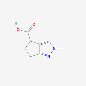 molecular formula C8H10N2O2 B11780254 2-Methyl-2,4,5,6-tetrahydrocyclopenta[c]pyrazole-4-carboxylic acid 