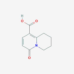 molecular formula C10H11NO3 B11780361 6-Oxo-2,3,4,6-tetrahydro-1H-quinolizine-9-carboxylic acid 