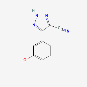 molecular formula C10H8N4O B11780389 5-(3-Methoxyphenyl)-2H-1,2,3-triazole-4-carbonitrile 