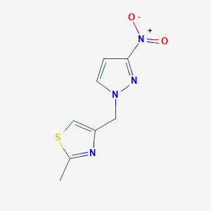 2-Methyl-4-((3-nitro-1H-pyrazol-1-yl)methyl)thiazole