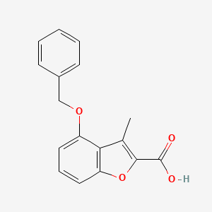 molecular formula C17H14O4 B11780488 4-(Benzyloxy)-3-methylbenzofuran-2-carboxylic acid 