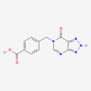 molecular formula C12H9N5O3 B11780492 4-((7-Oxo-3H-[1,2,3]triazolo[4,5-d]pyrimidin-6(7H)-yl)methyl)benzoic acid 