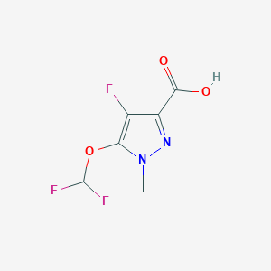 molecular formula C6H5F3N2O3 B11780519 5-(Difluoromethoxy)-4-fluoro-1-methyl-1H-pyrazole-3-carboxylic acid 