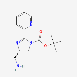 molecular formula C14H20N4O2 B11780549 (S)-Tert-butyl 4-(aminomethyl)-2-(pyridin-2-YL)-4,5-dihydro-1H-imidazole-1-carboxylate 