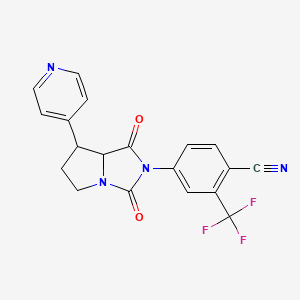 4-(1,3-Dioxo-7-(pyridin-4-yl)tetrahydro-1H-pyrrolo[1,2-c]imidazol-2(3H)-yl)-2-(trifluoromethyl)benzonitrile