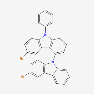 molecular formula C30H18Br2N2 B11780584 3',6-Dibromo-9-phenyl-9H-4,9'-bicarbazole 