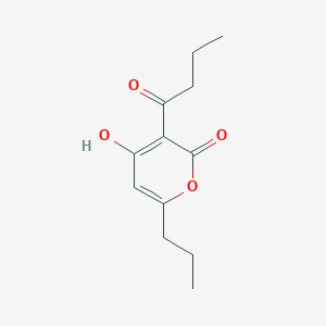 molecular formula C12H16O4 B11780668 3-Butyryl-4-hydroxy-6-propyl-2H-pyran-2-one 