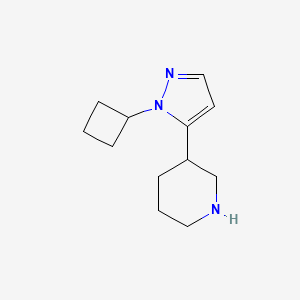 molecular formula C12H19N3 B11780673 3-(1-Cyclobutyl-1H-pyrazol-5-yl)piperidine 