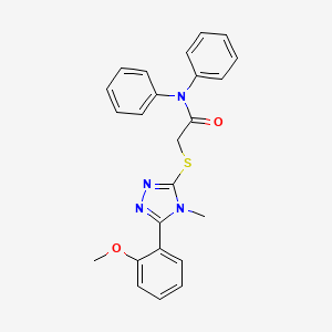 molecular formula C24H22N4O2S B11780742 2-((5-(2-Methoxyphenyl)-4-methyl-4H-1,2,4-triazol-3-yl)thio)-N,N-diphenylacetamide 