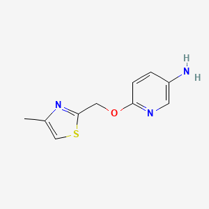 molecular formula C10H11N3OS B11780752 6-((4-Methylthiazol-2-yl)methoxy)pyridin-3-amine 