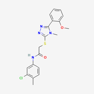 molecular formula C19H19ClN4O2S B11780758 N-(3-Chloro-4-methylphenyl)-2-((5-(2-methoxyphenyl)-4-methyl-4H-1,2,4-triazol-3-yl)thio)acetamide 