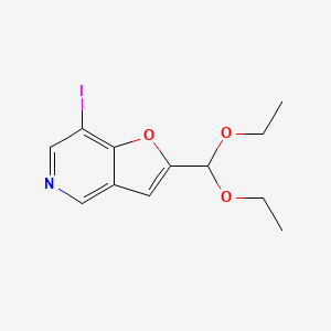 molecular formula C12H14INO3 B11780818 2-(Diethoxymethyl)-7-iodofuro[3,2-c]pyridine 