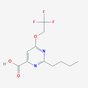 molecular formula C11H13F3N2O3 B11780911 2-Butyl-6-(2,2,2-trifluoroethoxy)pyrimidine-4-carboxylic acid 