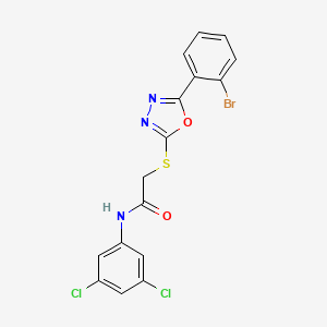 molecular formula C16H10BrCl2N3O2S B11780952 2-((5-(2-Bromophenyl)-1,3,4-oxadiazol-2-yl)thio)-N-(3,5-dichlorophenyl)acetamide 