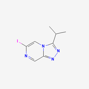 molecular formula C8H9IN4 B11780962 6-Iodo-3-isopropyl-[1,2,4]triazolo[4,3-a]pyrazine 