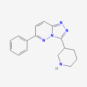 molecular formula C16H17N5 B11781031 6-Phenyl-3-(piperidin-3-yl)-[1,2,4]triazolo[4,3-b]pyridazine 