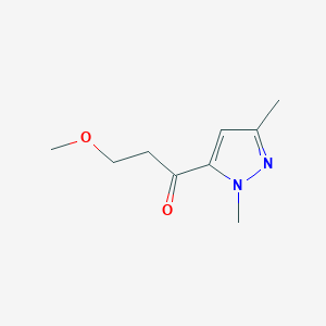 molecular formula C9H14N2O2 B11781062 1-(1,3-Dimethyl-1H-pyrazol-5-yl)-3-methoxypropan-1-one 