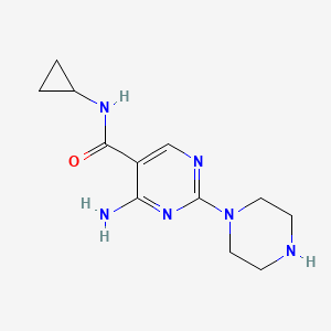 4-Amino-N-cyclopropyl-2-(piperazin-1-yl)pyrimidine-5-carboxamide