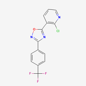 molecular formula C14H7ClF3N3O B11781133 5-(2-Chloropyridin-3-yl)-3-(4-(trifluoromethyl)phenyl)-1,2,4-oxadiazole 