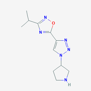 3-Isopropyl-5-(1-(pyrrolidin-3-yl)-1H-1,2,3-triazol-4-yl)-1,2,4-oxadiazole