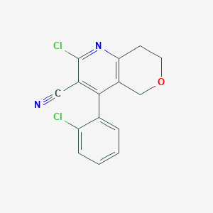 molecular formula C15H10Cl2N2O B11781153 2-Chloro-4-(2-chlorophenyl)-7,8-dihydro-5H-pyrano[4,3-b]pyridine-3-carbonitrile 