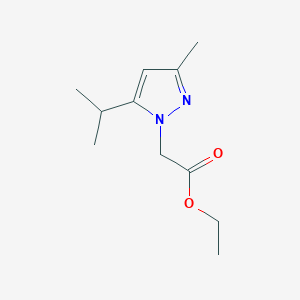 molecular formula C11H18N2O2 B11781215 Ethyl 2-(5-isopropyl-3-methyl-1H-pyrazol-1-yl)acetate 