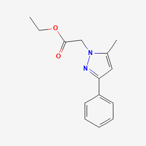 molecular formula C14H16N2O2 B11781220 Ethyl 2-(5-methyl-3-phenyl-1H-pyrazol-1-YL)acetate 