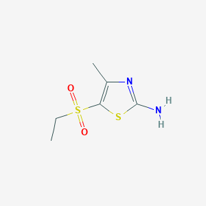 molecular formula C6H10N2O2S2 B11781231 5-(Ethylsulfonyl)-4-methylthiazol-2-amine 