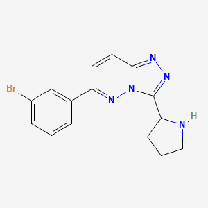 molecular formula C15H14BrN5 B11781255 6-(3-Bromophenyl)-3-(pyrrolidin-2-yl)-[1,2,4]triazolo[4,3-b]pyridazine CAS No. 1706461-22-4