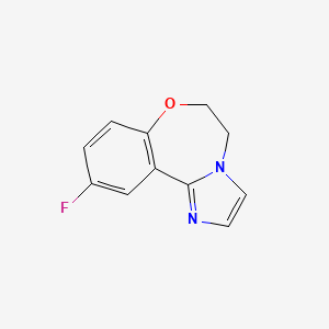 molecular formula C11H9FN2O B11781261 10-Fluoro-5,6-dihydrobenzo[F]imidazo[1,2-D][1,4]oxazepine 