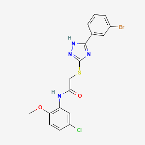 2-((3-(3-Bromophenyl)-1H-1,2,4-triazol-5-yl)thio)-N-(5-chloro-2-methoxyphenyl)acetamide