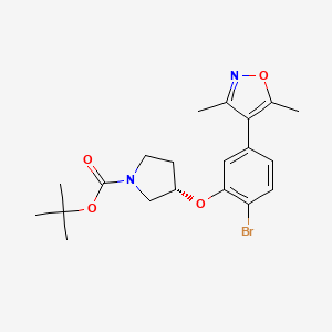 molecular formula C20H25BrN2O4 B11781275 (S)-tert-Butyl 3-(2-bromo-5-(3,5-dimethylisoxazol-4-yl)phenoxy)pyrrolidine-1-carboxylate 