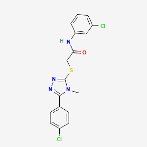 molecular formula C17H14Cl2N4OS B11781906 N-(3-Chlorophenyl)-2-((5-(4-chlorophenyl)-4-methyl-4H-1,2,4-triazol-3-yl)thio)acetamide 