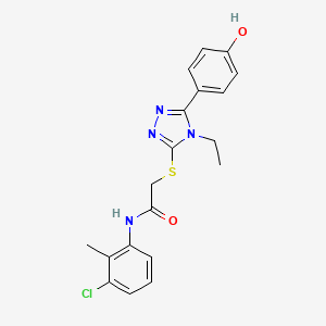 N-(3-Chloro-2-methylphenyl)-2-((4-ethyl-5-(4-hydroxyphenyl)-4H-1,2,4-triazol-3-yl)thio)acetamide