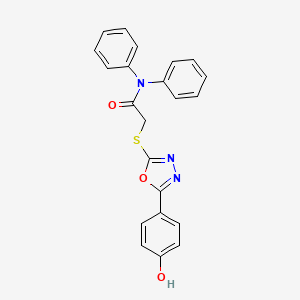 2-((5-(4-Hydroxyphenyl)-1,3,4-oxadiazol-2-yl)thio)-N,N-diphenylacetamide