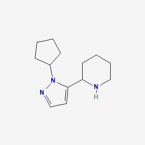 2-(1-Cyclopentyl-1H-pyrazol-5-yl)piperidine