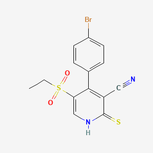 4-(4-Bromophenyl)-5-(ethylsulfonyl)-2-thioxo-1,2-dihydropyridine-3-carbonitrile