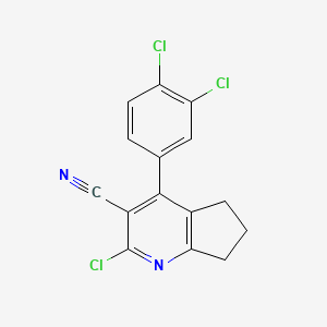 2-Chloro-4-(3,4-dichlorophenyl)-6,7-dihydro-5H-cyclopenta[b]pyridine-3-carbonitrile