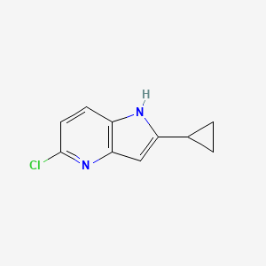 molecular formula C10H9ClN2 B11782175 5-Chloro-2-cyclopropyl-1H-pyrrolo[3,2-b]pyridine 