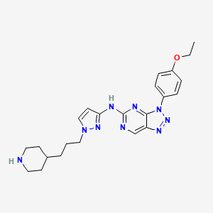 3-(4-Ethoxyphenyl)-N-(1-(3-(piperidin-4-yl)propyl)-1H-pyrazol-3-yl)-3H-[1,2,3]triazolo[4,5-d]pyrimidin-5-amine