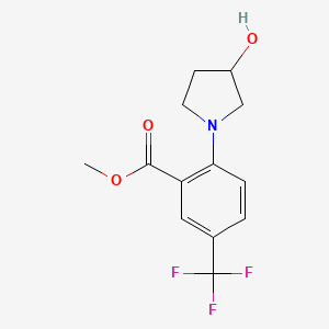 molecular formula C13H14F3NO3 B11782226 Methyl 2-(3-hydroxypyrrolidin-1-YL)-5-(trifluoromethyl)benzoate 